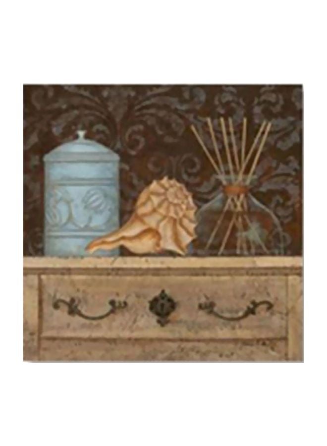 Decorative Wall Poster Beige/Black/Blue 24x24cm