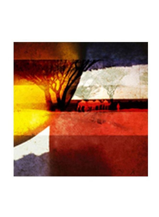 لوحة فنية لديكور الحائط أحمر/ أصفر/ أبيض 34x34سم