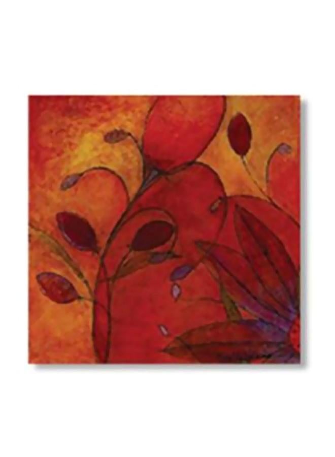 لوحة جدارية لتزيين الحائط مع إطار برتقالي / أحمر 20x20سم