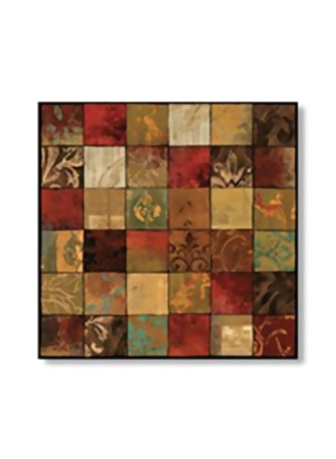 بوستر جداري للتزيين مع إطار بني/ أصفر /أحمر 30x30سم