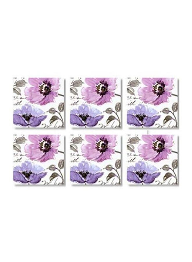 طقم قواعد أكواب شاي من 6 قطع متعدد الألوان 9x9سم