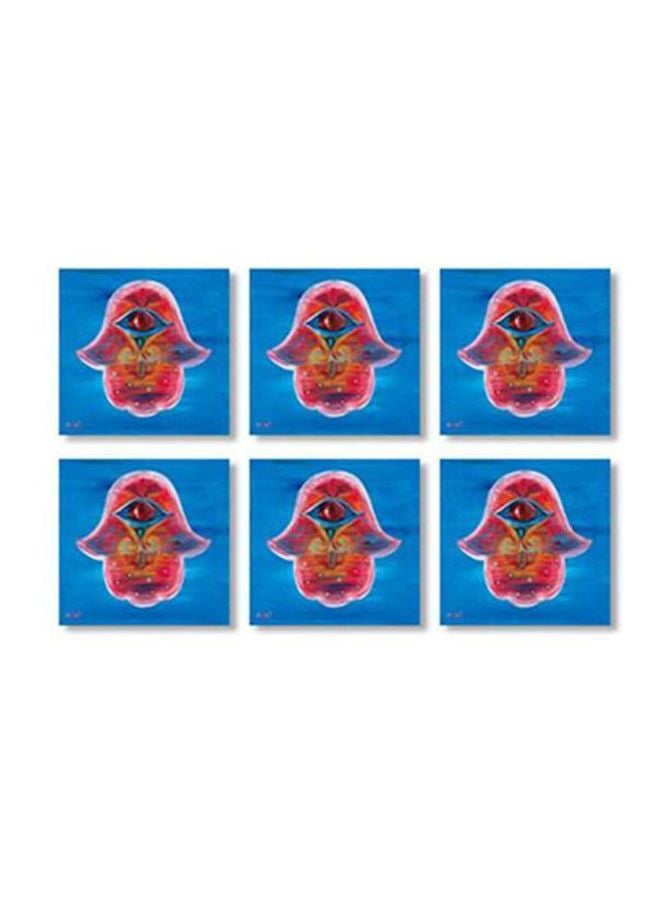 طقم قاعدة الأكواب 6 قطع متعدد الألوان 9x9سم