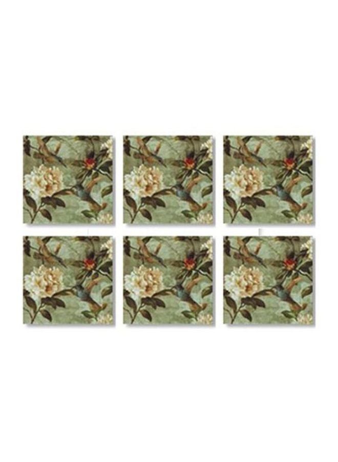 فوتو بلوك طقم قواعد أكواب شاي من 6 قطع متعدد الألوان 9x9سم