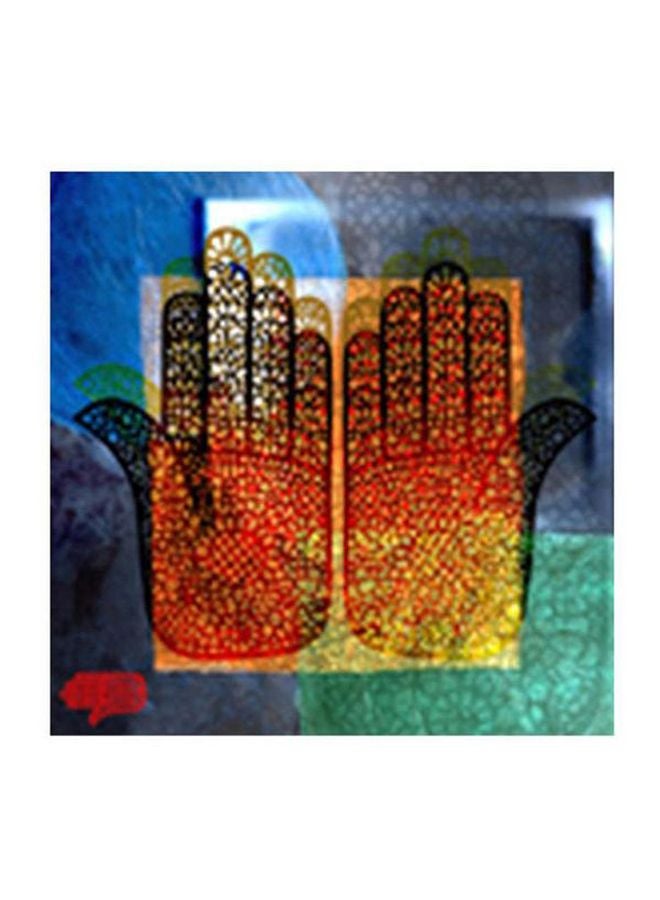 Decorative Wall Poster With Frame Multicolour 47x47cm