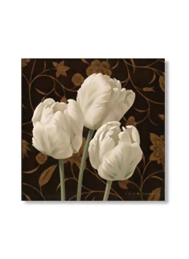 Decorative Wall Painting With Frame Black/Brown/White 20x20cm