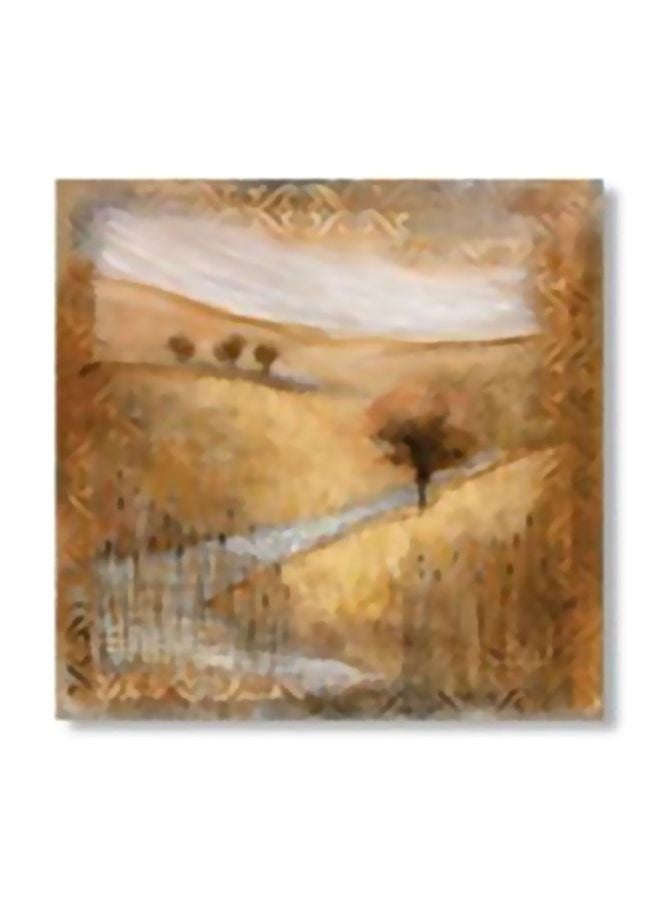 ستيكر فني لتزيين الحائط مع إطار بني/بيج/أبيض 20x20سم