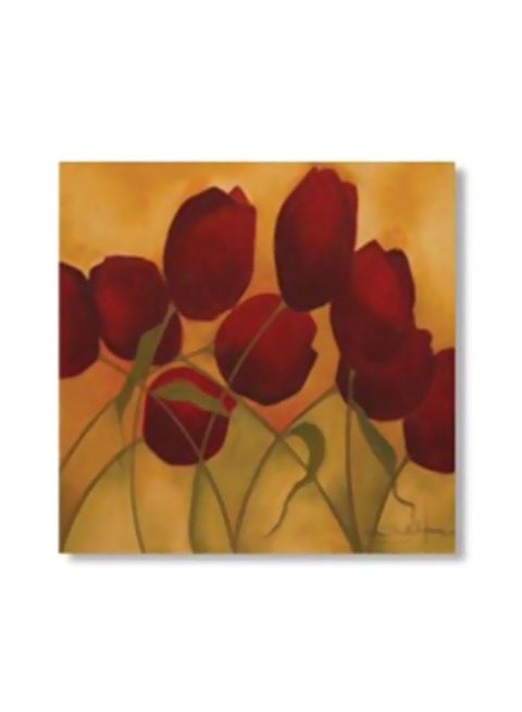 Decorative Wall Art With Frame Red/Brown/Green 20x20cm
