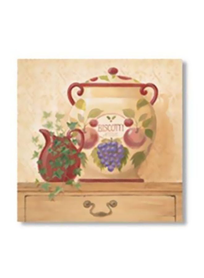 فوتو بلوك بوستر جداري للتزيين مع إطار بيج / أحمر/أخضر 30x30سم