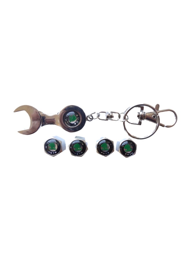 Generic - 4-Piece Valve With Skoda Logo Nuts Design Car Keychain - Image 1