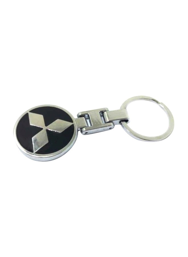 Mitsubishi Logo Car Key Chain Silver/Black