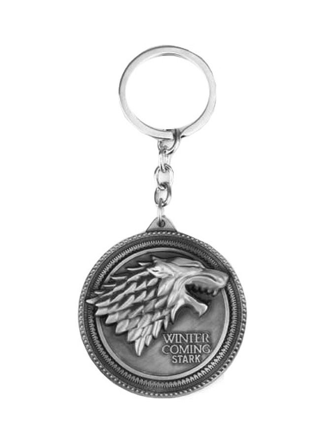 Game Of Thrones House Stark Design Keychain Silver/Grey