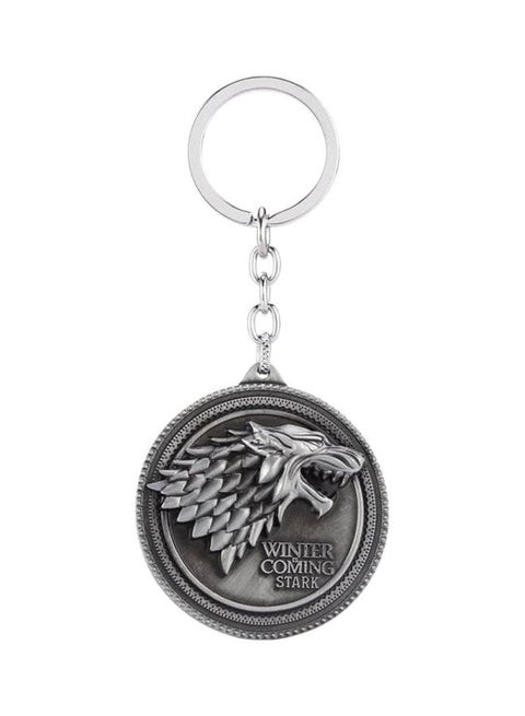 Game Of Thrones House Stark Design Keychain Silver