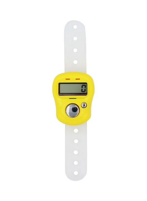 Electronic Digital Knitting Tally Counter Yellow/White