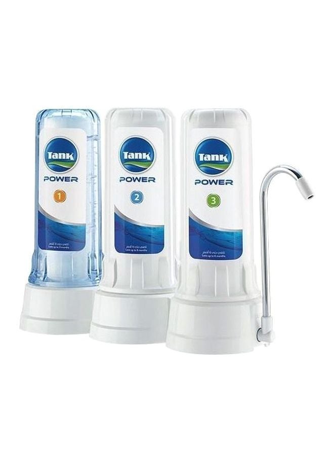 تانك فلتر المياه باور بعدد 3 مراحل أبيض/أزرق