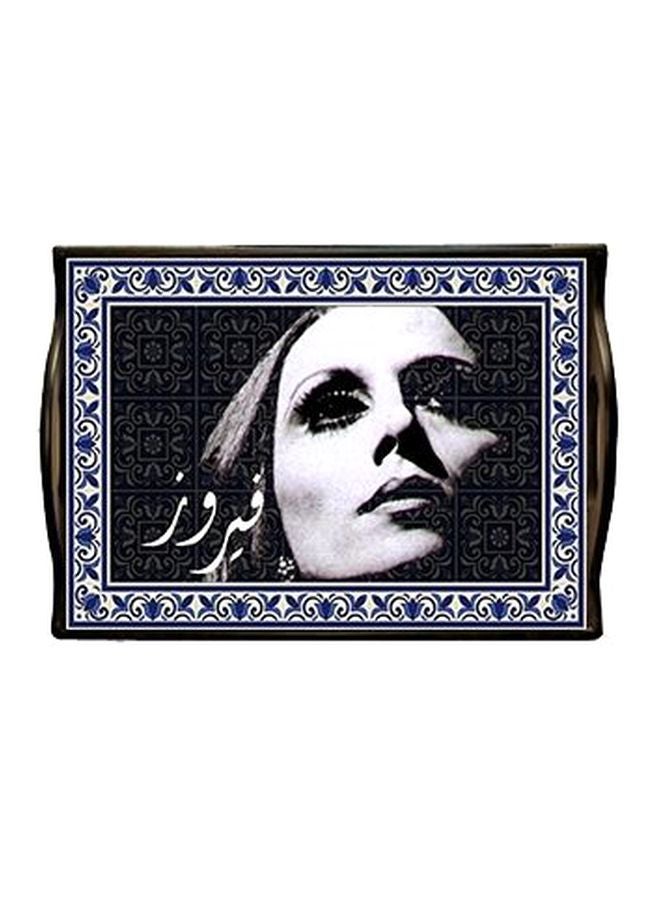 فوتو بلوك صينية تقديم وديكور أسود/ أبيض/ أزرق 25x34سم 