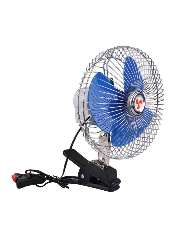 مروحة سيارة محمولة مع شاحن فضي/ أزرق/ أسود - Image 1