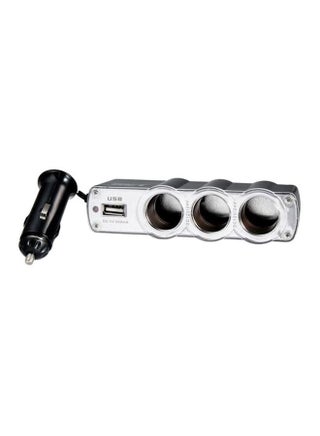 3-Socket USB Lighter Socket Silver/Black - v1566049932/N29131445A_1