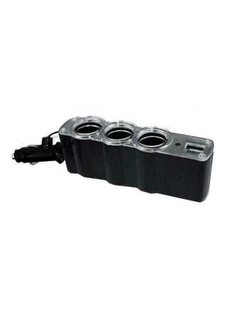 3-Socket USB Cigarette Lighter Black - v1566049932/N29131447A_1