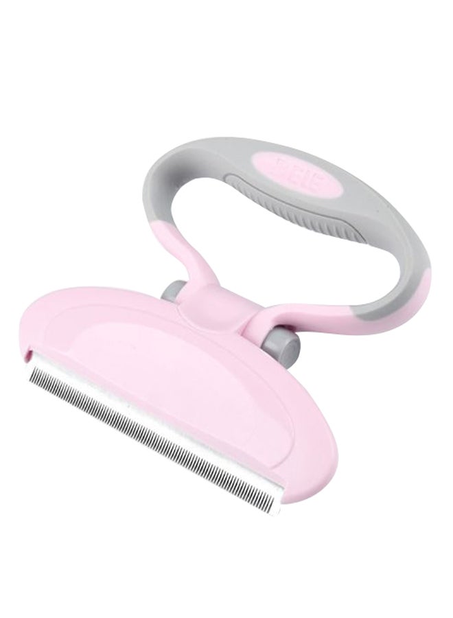 Generic Pet Hair Remover Shedding Tool With Adjustable Handle Pink/Grey 12.2x7.2x3cm 