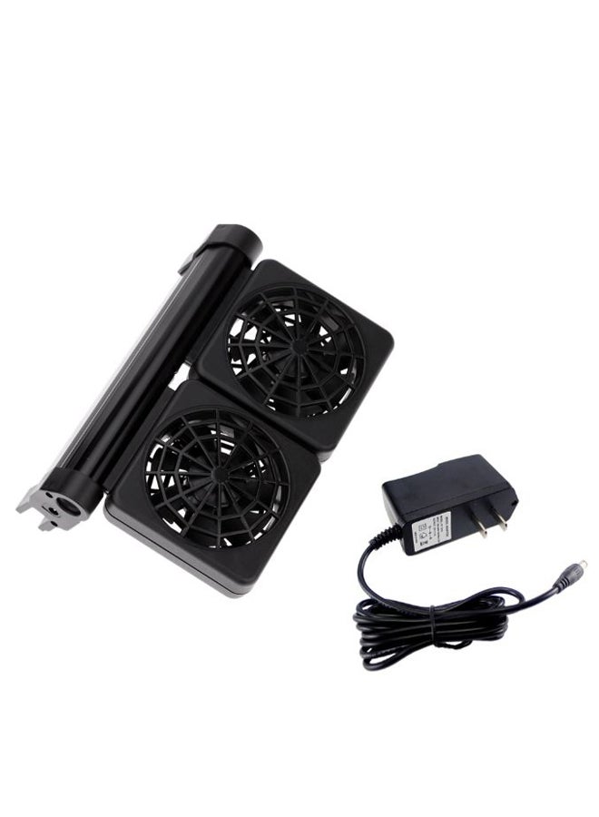 Generic Adjustable 2 Level Aquarium Cooling Fan Black 
