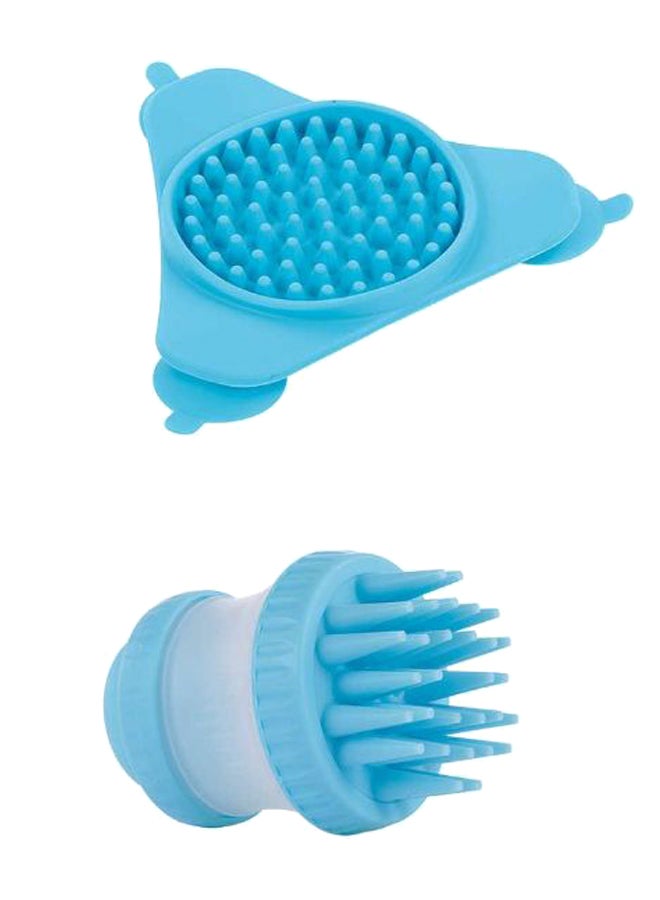 Dog Bath Feed Pad Shower Brush Blue 26.0x20.0x7cm
