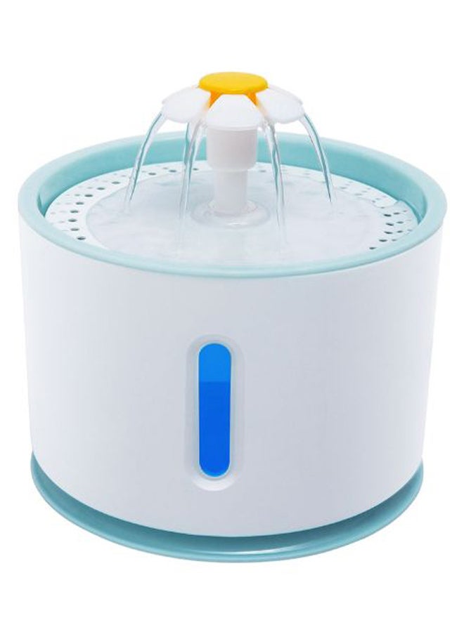 Generic Automatic LED Pet Drinking Water Fountain White/Blue 2.4Liters 