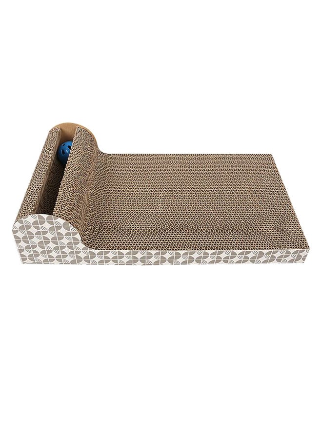 Cat Scratcher Pad With Bell Ball Beige 47.5x25.0x11.5cm