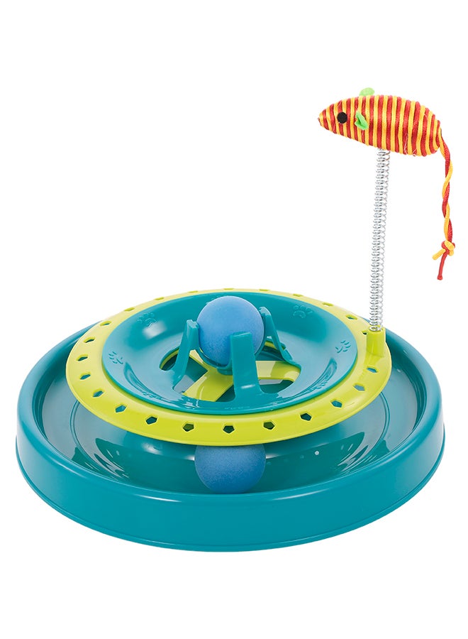 Interactive Moving Ball Plate Toy With Spring Mouse Blue 26.0x25.5x8.5centimeter