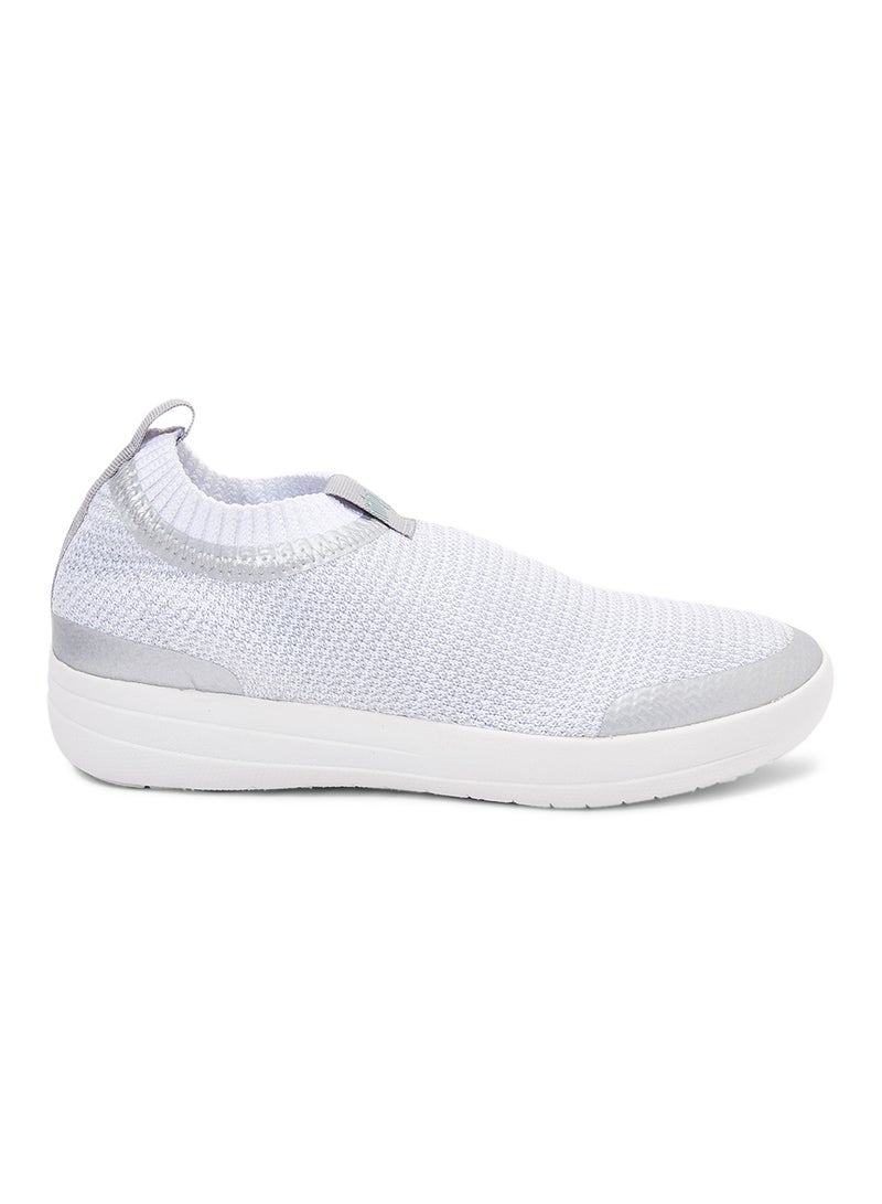 FitFlop Uberknit Slip-On Sneakers Metallic Silver/Urban White  - Image 1