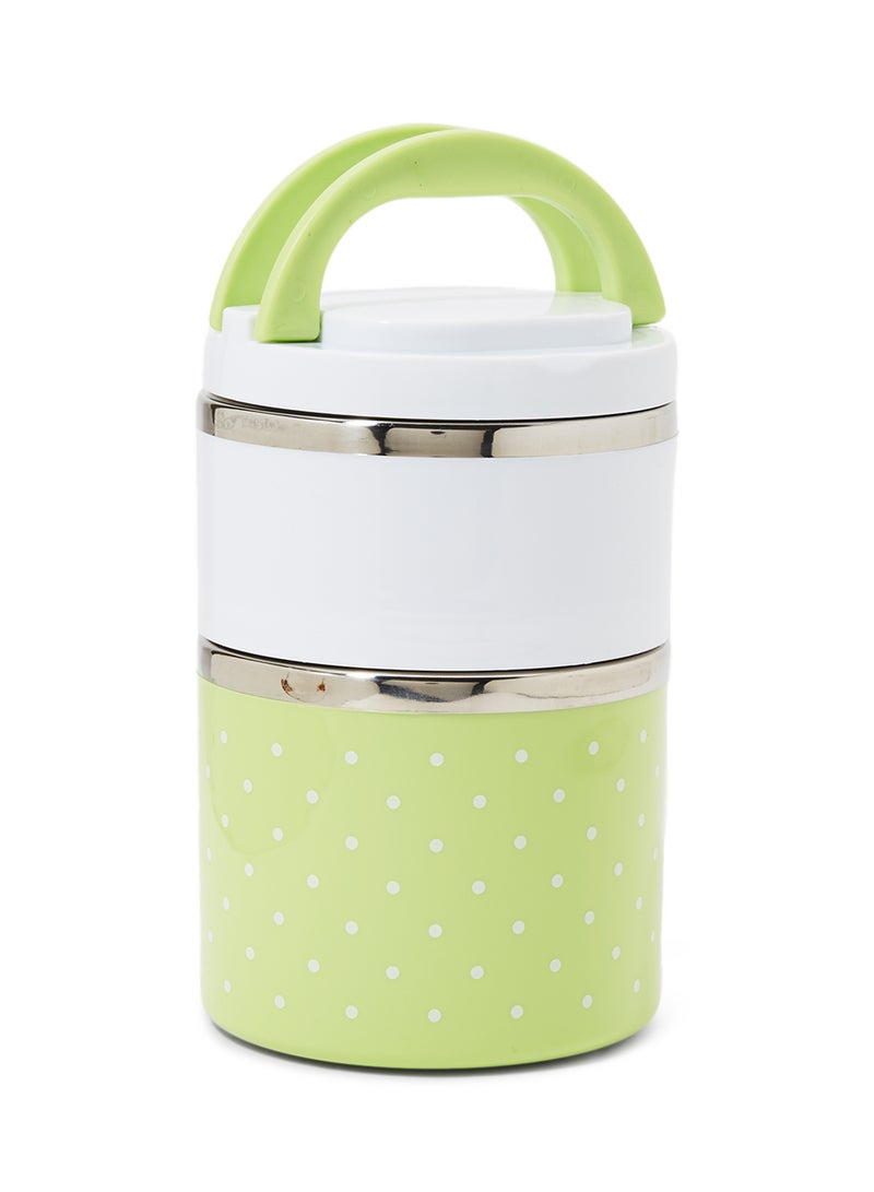 Olympia Insulated 2 Layer Lunch Box With Inner Liner Green/White 11.50X11.50X18.50centimeter  - Image 1