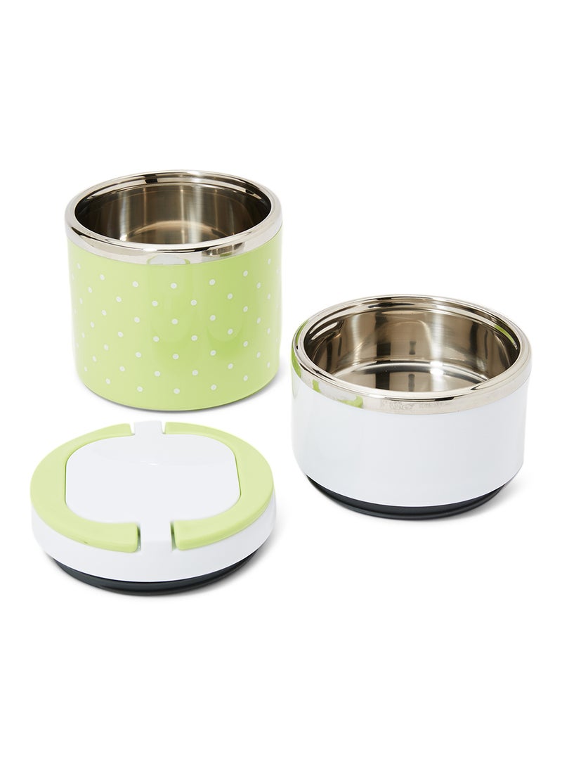 Olympia Insulated 2 Layer Lunch Box With Inner Liner Green/White 11.50X11.50X18.50centimeter  - Image 2