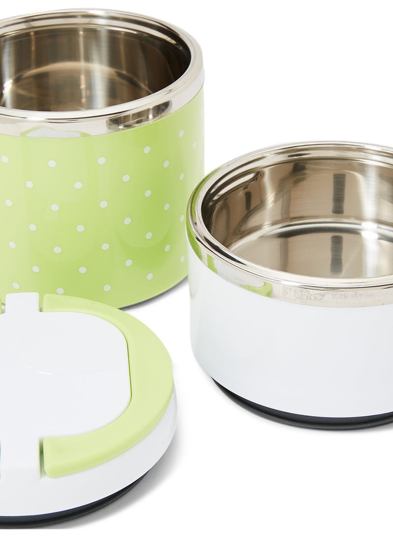 Olympia Insulated 2 Layer Lunch Box With Inner Liner Green/White 11.50X11.50X18.50centimeter  - Image 3