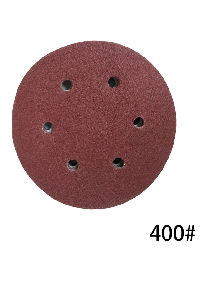 100-Piece Hook Loop Sandpaper With 8 Hole Sand Pad Set Dark Red 125mm  - Image 5