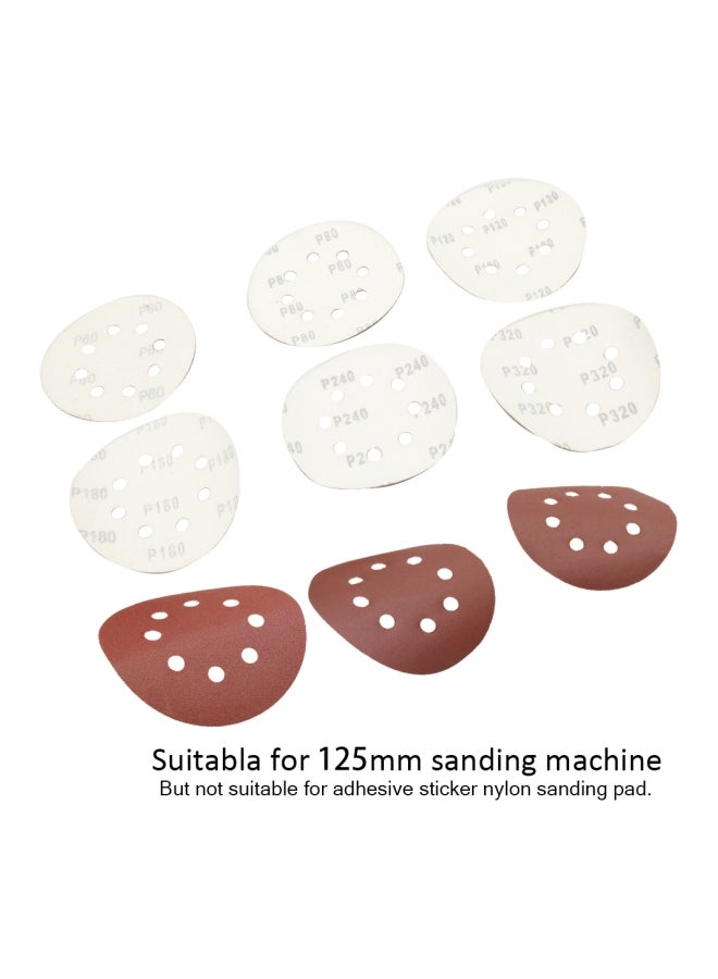 100-Piece Hook Loop Sandpaper With 8 Hole Sand Pad Set Dark Red  - Image 3