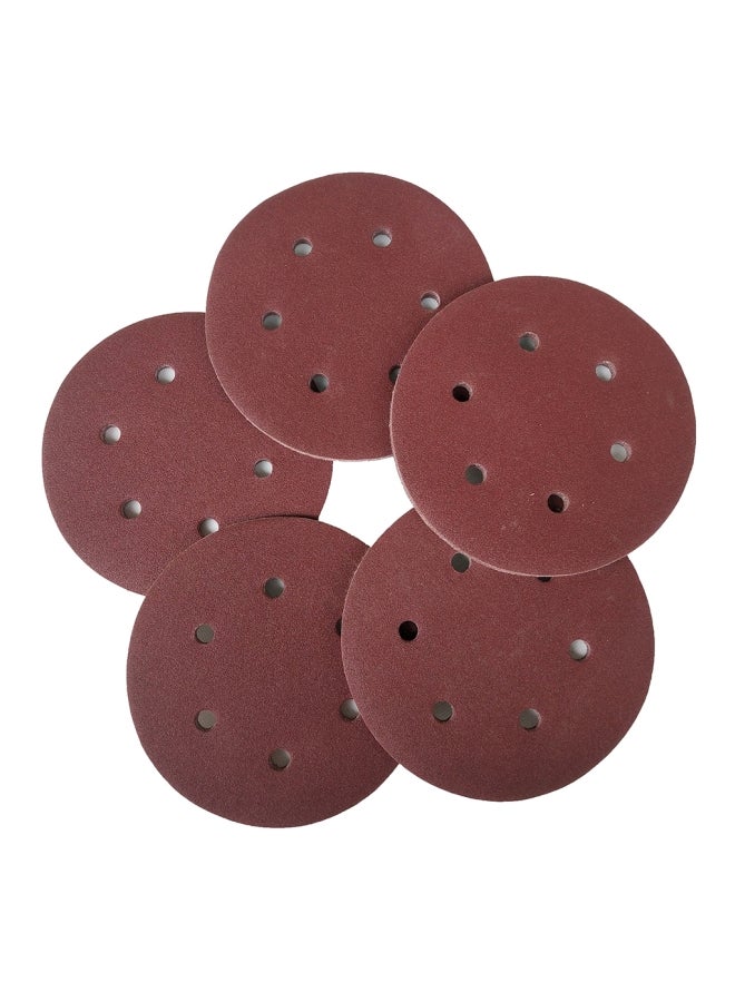 100-Piece Hook Loop Sandpaper With 8 Hole Sand Pad Set Dark Red  - Image 4