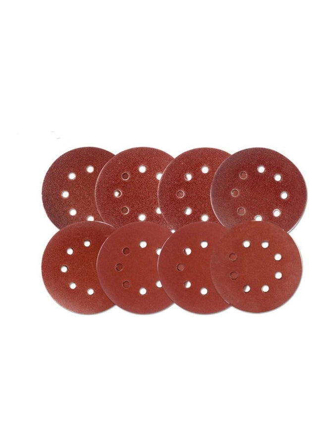 100-Piece Hook Loop Sandpaper With 8 Hole Sand Pad Set Dark Red  - Image 5