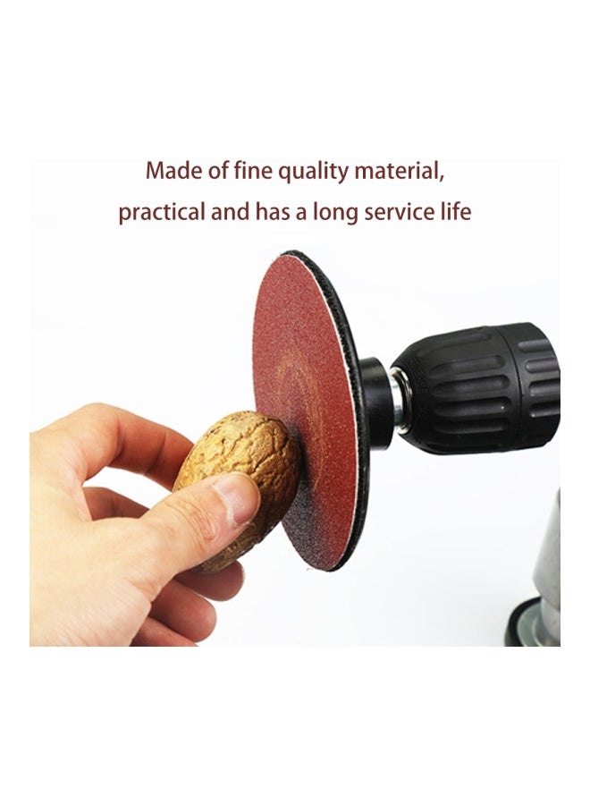100-Piece Hook Loop Sandpaper With 8 Hole Sand Pad Set Dark Red