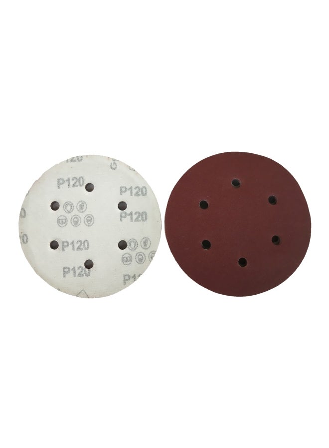 100-Piece Hook Loop Sandpaper With 8 Hole Sand Pad Set Dark Red  - Image 4