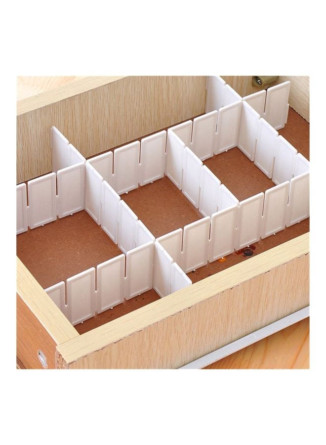 6-Piece Grid Drawer Divider Organizer Set White 44x5x0.2centimeter - Image 2