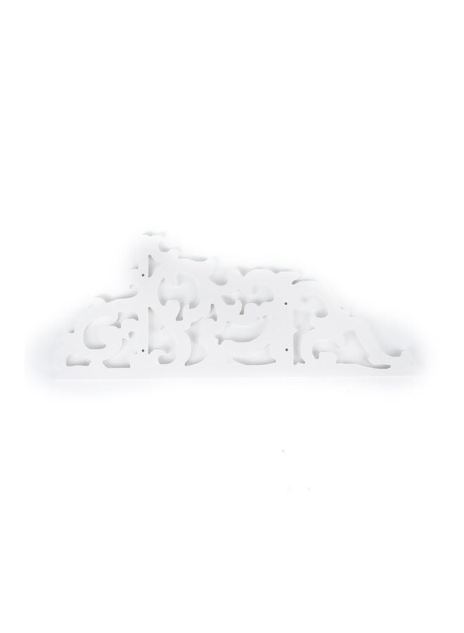 رف حائط منحوت من الخشب أبيض 45.5x20x3سم  - Image 4