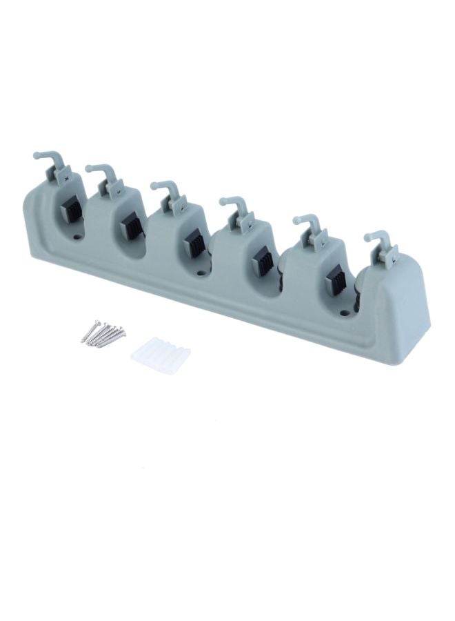 3-Piece Wall Mounted Mop Organizer Set Grey/Black 26.5x8.7x6.5cm - Image 1