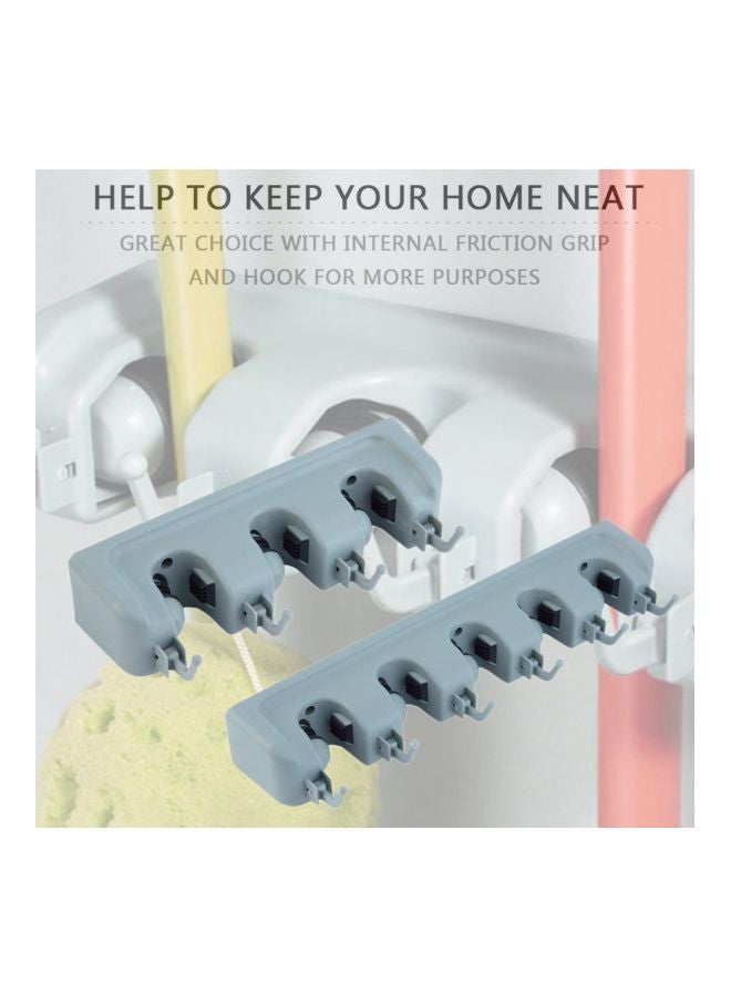 3-Piece Wall Mounted Mop Organizer Set Grey/Black 26.5x8.7x6.5cm - Image 3