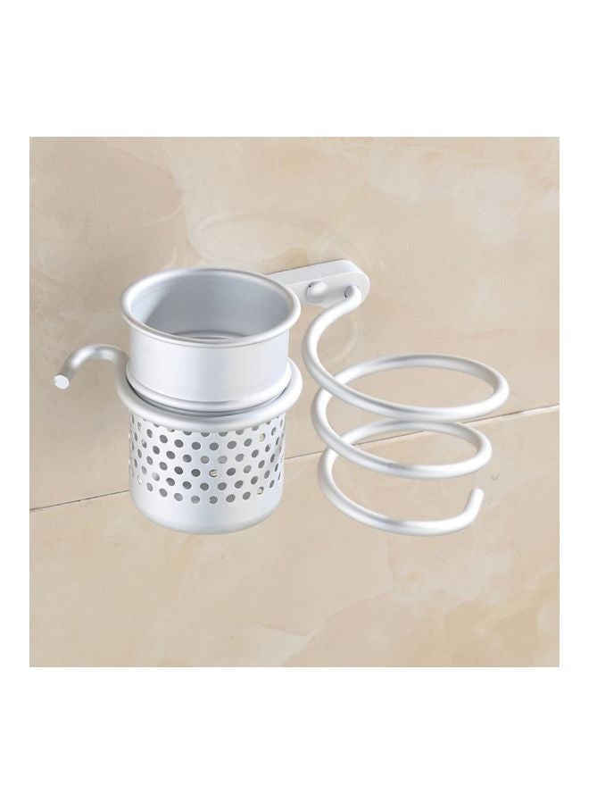 Wall Mounted Hair Dryer Holder With Comb Organizer Silver 22x12x11centimeter  - Image 3