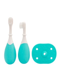 Marcus & Marcus Palm Grasp Toddler Training Toothbrush- Blue  - Image 1