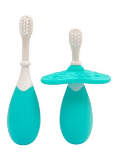 Marcus & Marcus Palm Grasp Toddler Training Toothbrush- Blue  - Image 2