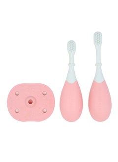 Marcus & Marcus Palm Grasp Toddler Training Toothbrush-Pink  - Image 1