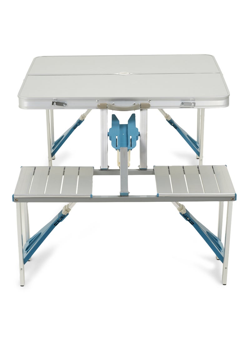 طقم من كرسي وطاولة من الألومنيوم قابلين للطي فضي 85 X 35 X 2Ø³Ù†ØªÙŠÙ…ØªØ± - Image 2