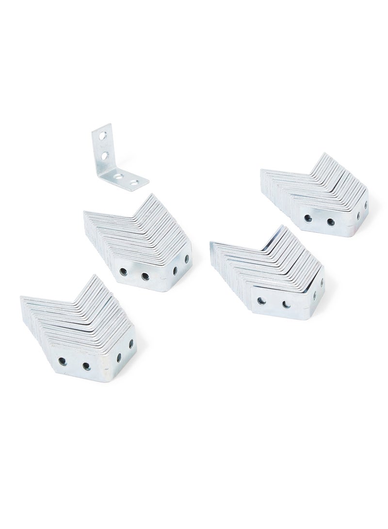 2 Piece Galvanised Angle Bracket Silver 2.5 X 2.5 X 1centimeter  - Image 1