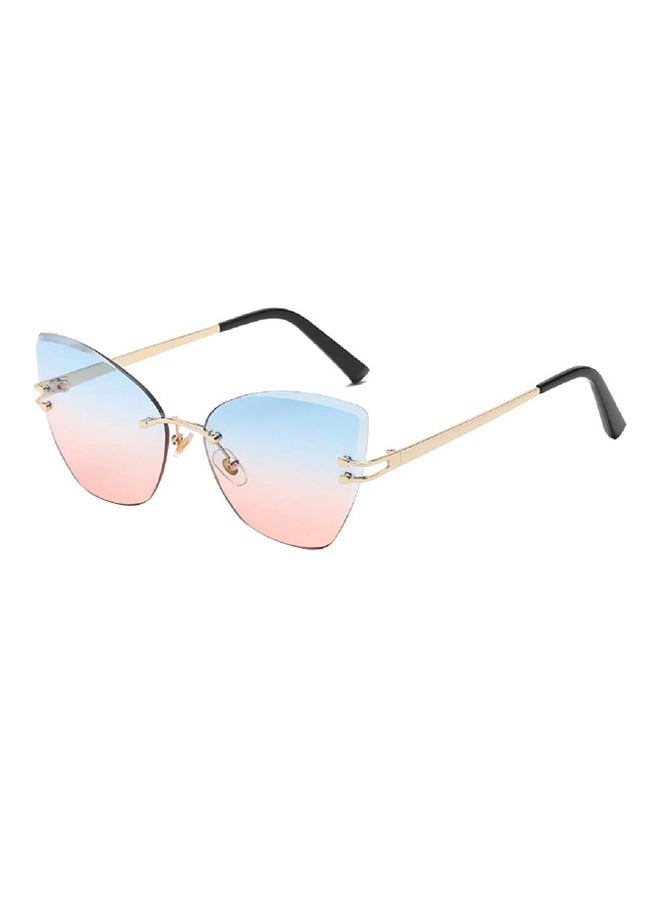 نظارة شمسية بإطار فريمليس على شكل عين القطة بحواف مشطوبة للبنات