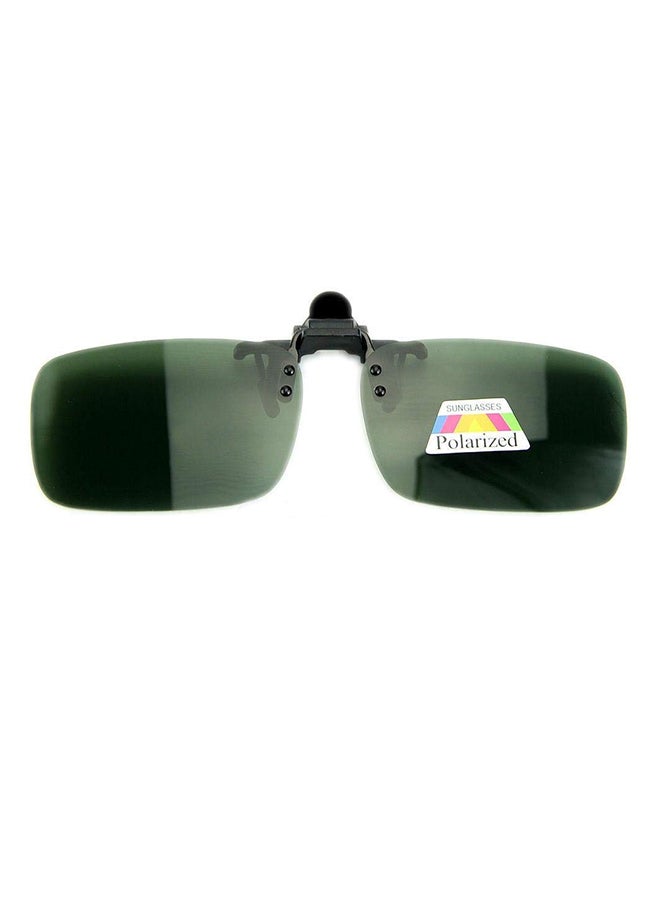 Men's Polarized Flip Up Clip On Rectangular Sunglasses - Image 1